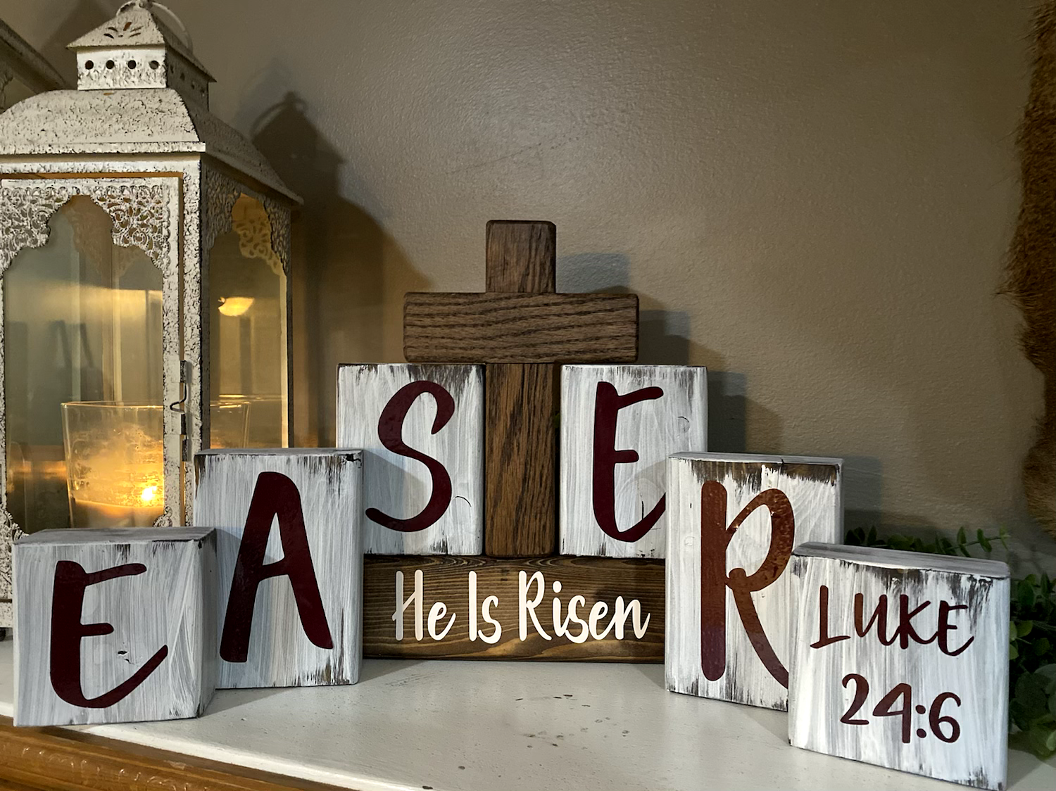 Eastern He Has Risen Wooden Block Decorations