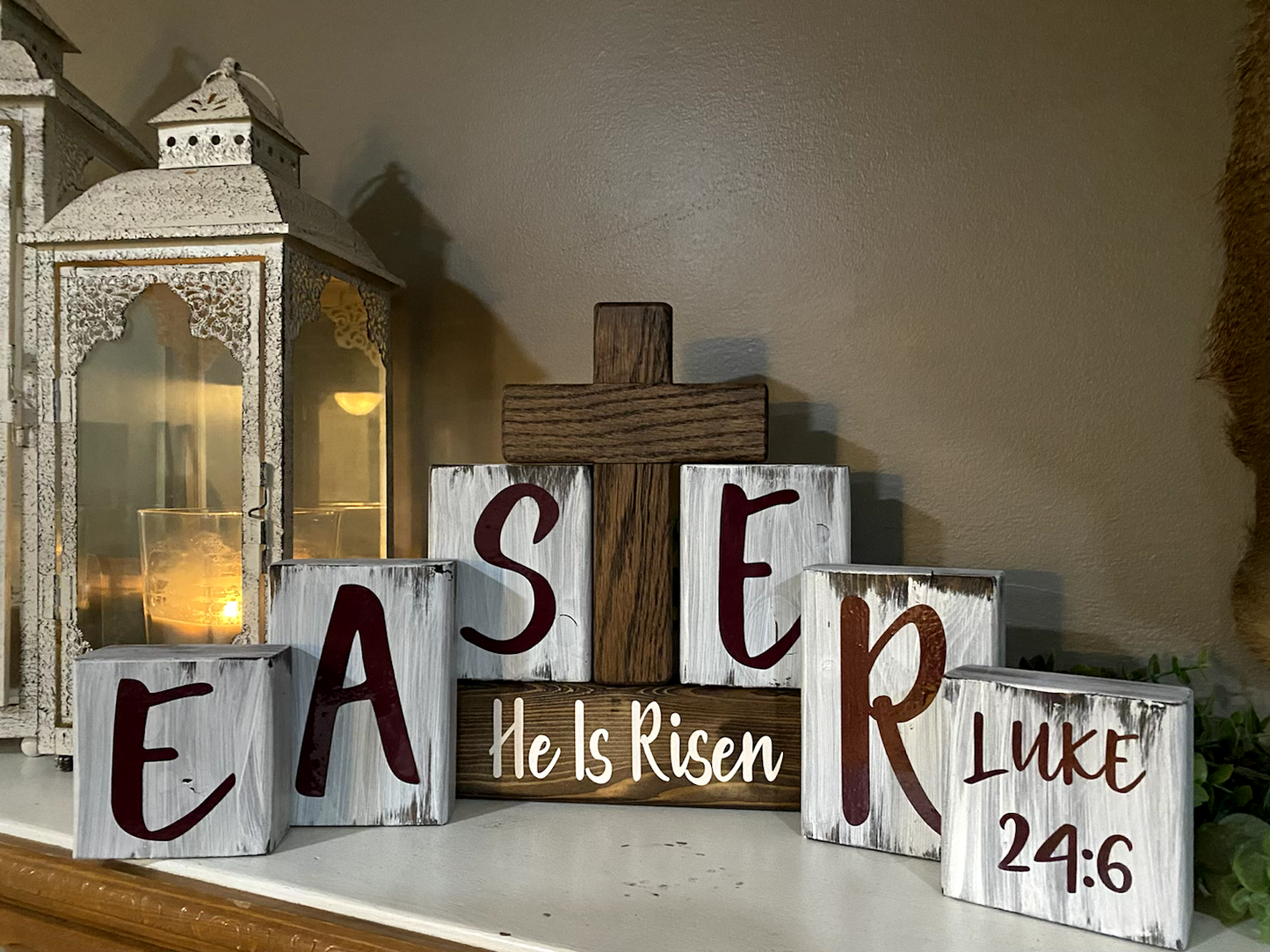 Eastern He Has Risen Wooden Block Decorations