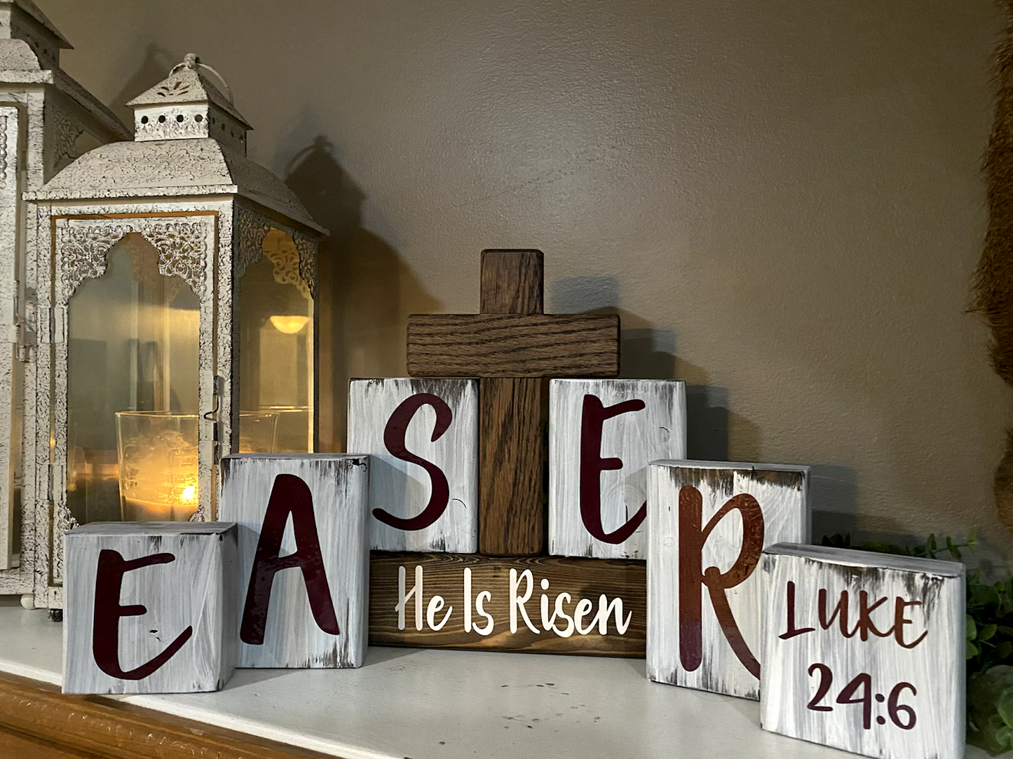 Eastern He Has Risen Wooden Block Decorations