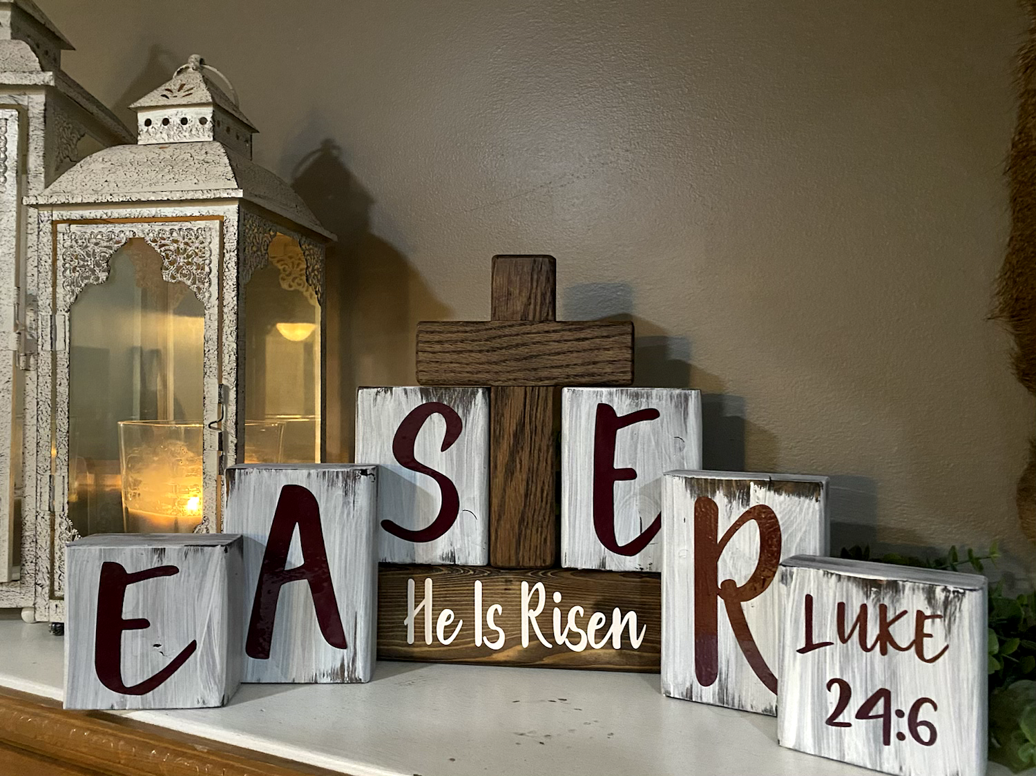 Eastern He Has Risen Wooden Block Decorations