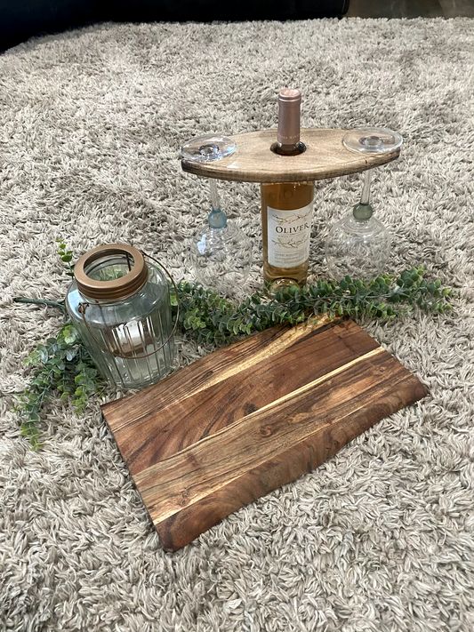 handmade wooden wine caddy